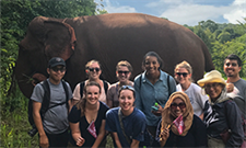 Cambodia group with elephant