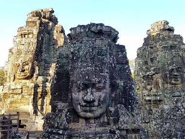 Cambodia Bayon Temple faces