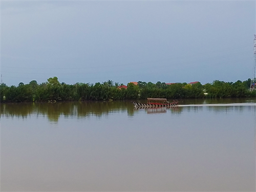 Boat on the river in Cambodia