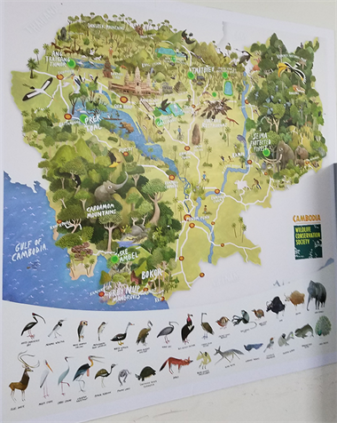 Cambodia wildlife conservation map