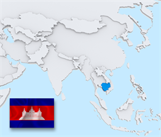 Cambodia map and flag