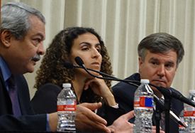 Texas A&M Law panelists Hisham Kassem, Sahar Aziz and F. Gregory Gause