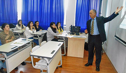 Professor Eckstein guest lecturer at Khazar University